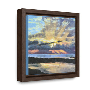 Turks and Caicos Sunset #3 on Square Framed Premium Gallery Wrap Canvas