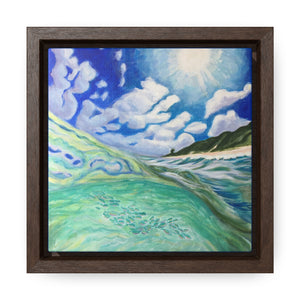 Open image in slideshow, Under/Over Long Beach, South Caicos on Square Framed Premium Gallery Wrap Canvas
