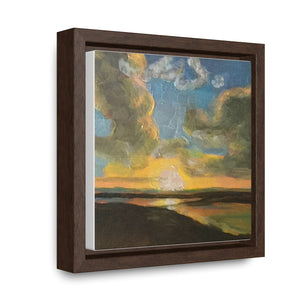 Turks and Caicos Sunset #3 on Square Framed Premium Gallery Wrap Canvas