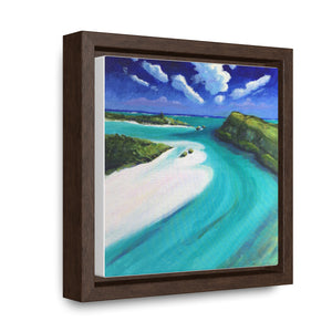 Jerry Camp, South Caicos, TCI Print on Square Framed Premium Gallery Wrap Canvas