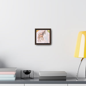 South Caicos Donkey #4 on Square Framed Premium Gallery Wrap Canvas