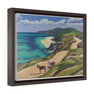 Open image in slideshow, Donkeys on the Sailrock Cliffs Print on Horizontal Framed Premium Gallery Wrap Canvas
